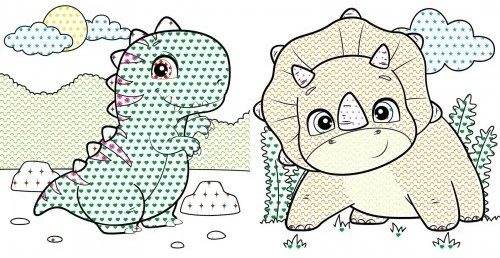 Ideyka Knygutė spalvinimo vandeniu DINOZAURAI art_selena_ua 20x20 3+