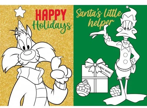 Ideyka Knygutė spalvinimui su lipdukais LOONEY TUNES: Linksmų Kalėdų Warner Bros
