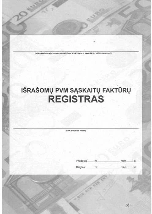 Išrašomų PVM sąskaitų faktūrų registras, A4 (48) 0720-061
