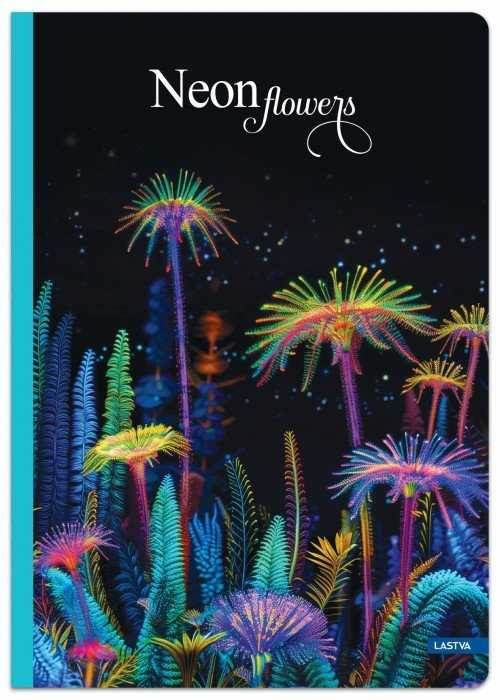 Lastva Knyga A5 96lap 70g lang NEON FLOWERS