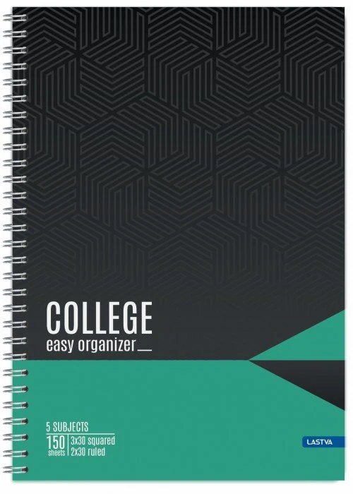 Lastva Knyga su spirale A4 150lap. 70g COLLEGE lang-linija