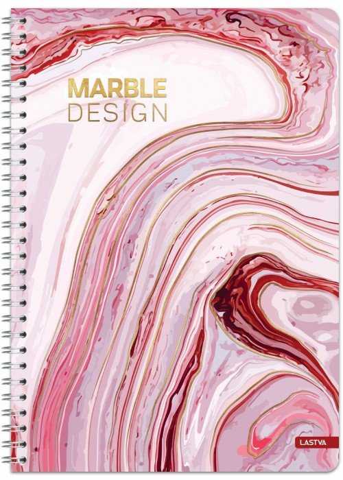 Lastva Knyga su spirale A5 80lap 70g lang MARBLE