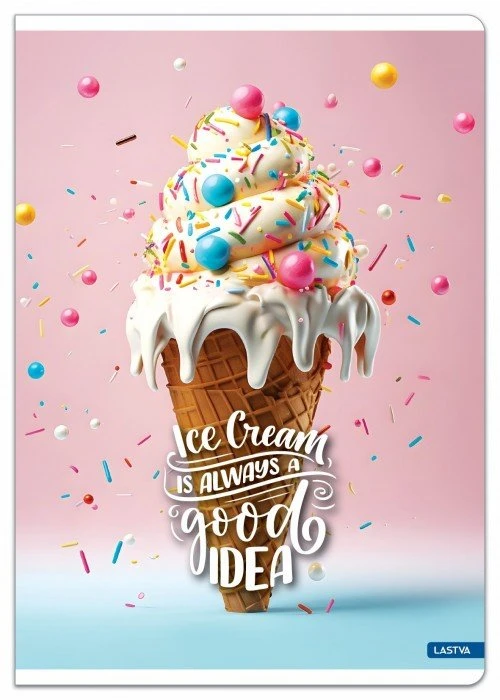 Lastva Sąsiuvinis A4 52lap. 70g ICE CREAM lang.