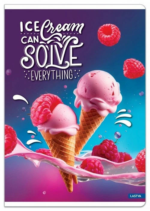 Lastva Sąsiuvinis A4 52lap. 70g ICE CREAM lang.