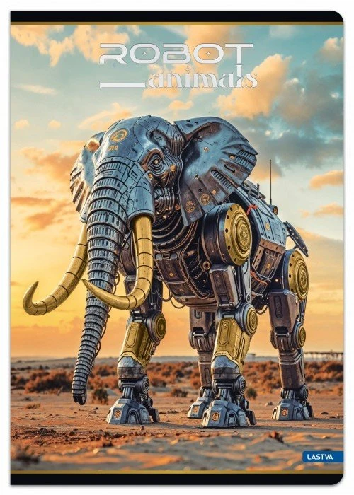 Lastva Sąsiuvinis A5 52lap. 80g ROBOT ANIMALS lang.