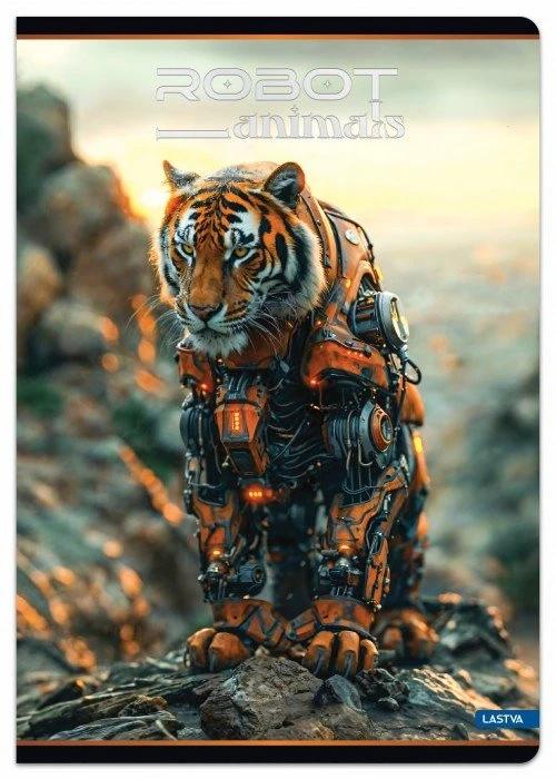 Lastva Sąsiuvinis A5 52lap. 80g ROBOT ANIMALS lang.