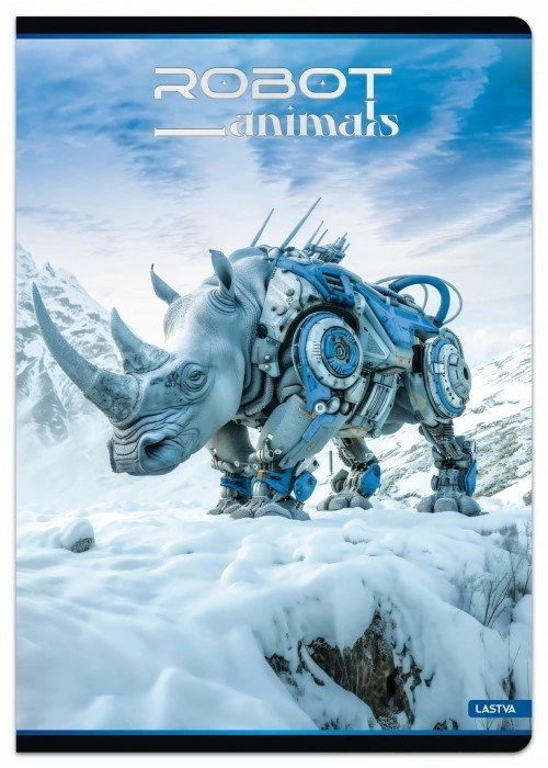 Lastva Sąsiuvinis(platus) A5 48 lap. 80 g lang. ROBOT ANIMALS