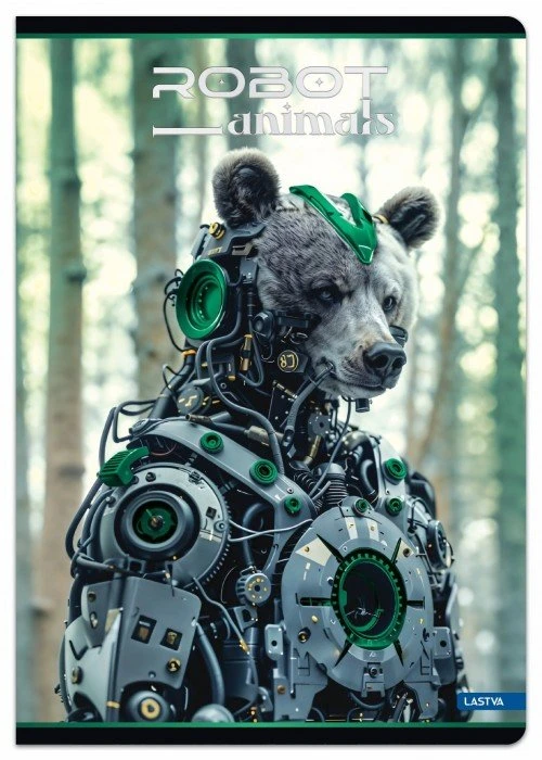 Lastva Sąsiuvinis(platus) A5 48 lap. 80 g lang. ROBOT ANIMALS