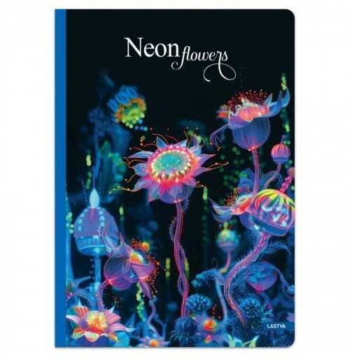 Lastva Sąsiuvinis(platus) A5 60 lapų 80g linijomis NEON FLOWERS