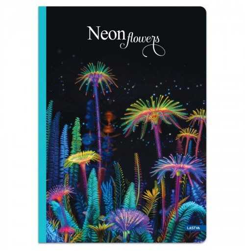 Lastva Sąsiuvinis(platus) A5 60lap 80g lang NEON FLOWERS