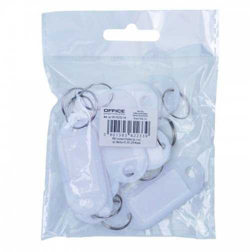 Office Products Raktų pakabukai 10vnt balti