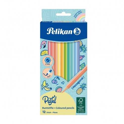 Pelikan Pieštukai spalvoti pasteliniai 12sp