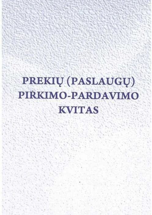 Technoinform Prekių (paslaugų) pirkimo-pardavimo kvitas be numeracijos A6