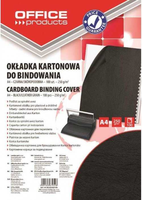 Q-Connect Įrišimo nugarėlės OFFp A4 250g 100lap. juodos