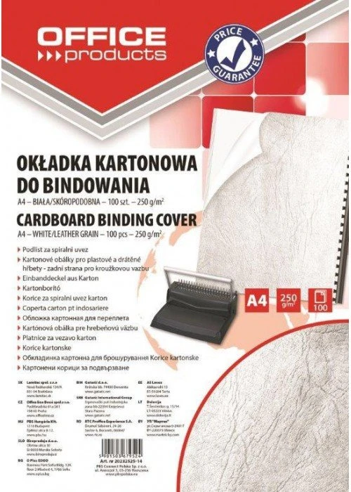 Q-Connect Įrišimo nugarėlės OFFp A4 250g 100lap.baltos