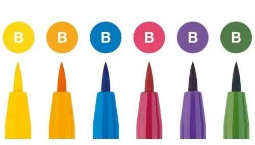 *Rašikliai piešimui Faber-Castell PITT Basic, 6vnt., įvairių spalvų