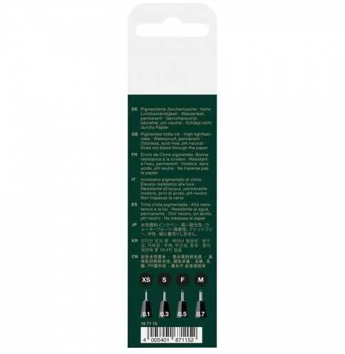 Faber-Castell Rašiklių rink. PITT XS,S, F, M FC 4vnt., juodos sp.