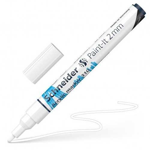 Akrilinis žymeklis SCHNEIDER Paint-it 310, 2 mm, balta sp.