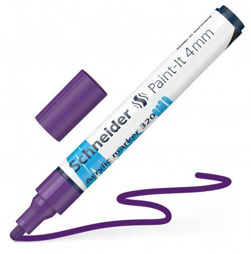 Akrilinis žymeklis SCHNEIDER Paint-it 320, 4 mm, violetinė sp.