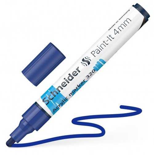 Akrilinis žymeklis SCHNEIDER Paint-it 320, 4 mm, mėlyna sp.
