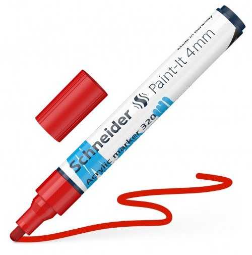 Akrilinis žymeklis SCHNEIDER Paint-it 320, 4 mm, raudona sp.