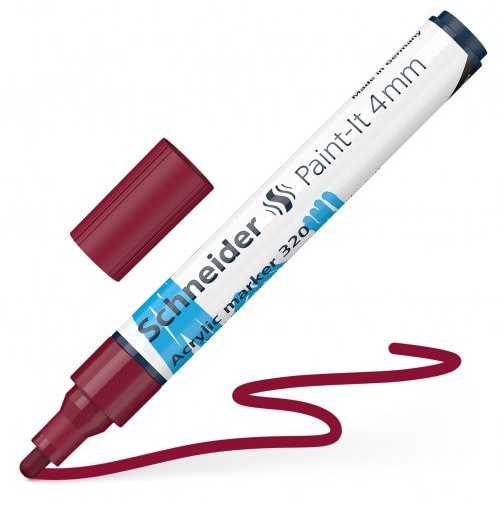 Akrilinis žymeklis SCHNEIDER Paint-it 320, 4 mm, bordo sp.