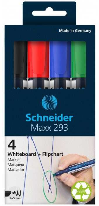 Schneider Žymeklių rinkinys baltai lentai MAXX 293 4vnt.