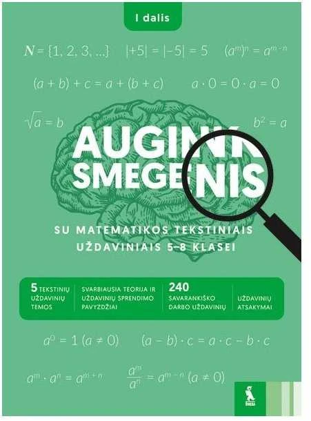 KNYGA Šviesa Augink smegenis su matematikos tekstiniais uždaviniais 5-8 klasei, 1 dalis