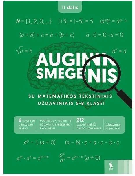 KNYGA Šviesa Augink smegenis su matematikos tekstiniais uždaviniais 5-8 klasei, 2 dalis