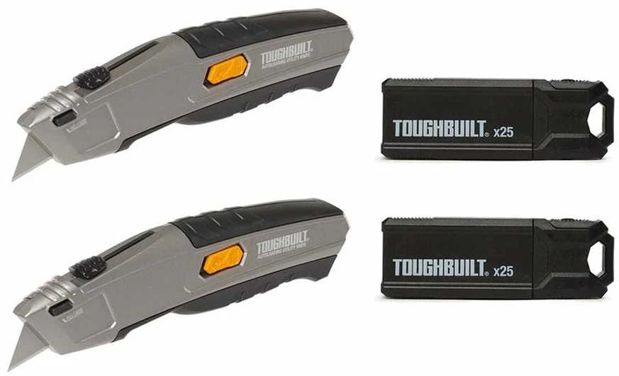 2 trapeciniai peiliai + 50 ašmenų komplektas ToughBuilt®