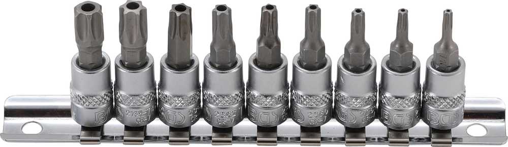 Grąžtas Bgs Technic Įpresuotų antgalių rinkinys | 6.3 mm (1/4") | T-Star su skyle (Torx) T10 - T50 (2165)