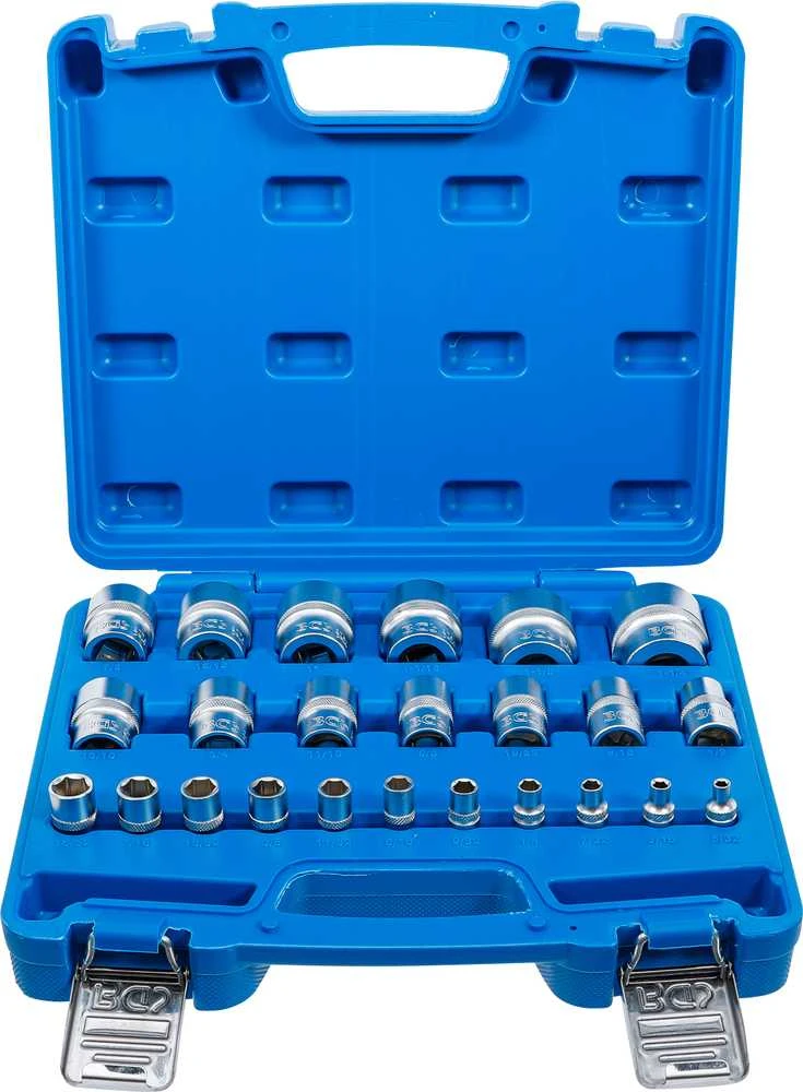 Bgs Technic Galvučių rinkinys, šešiakampės | 6.3 mm (1/4") + 12.5 mm (1/2") | Coliniai dydžiai | 23 vnt. (2246)