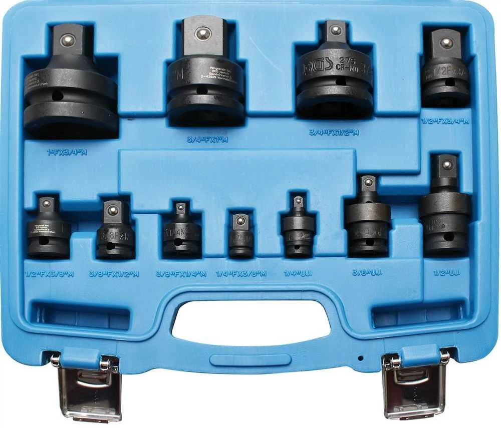 Grąžtas Bgs Technic Smūginių adapterių ir šarnyrų / kardanų rinkinys | 6.3 mm (1/4") - 25 mm (1") | 11 vnt. (25140)