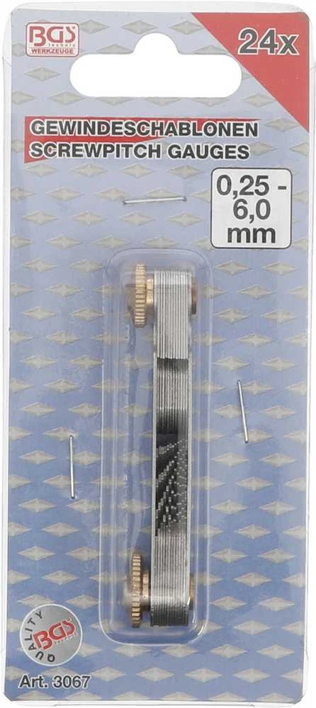 Bgs Technic Sriegio matuoklis | 24 lapeliai | metrinis 0,25 - 6,00 mm (3067)