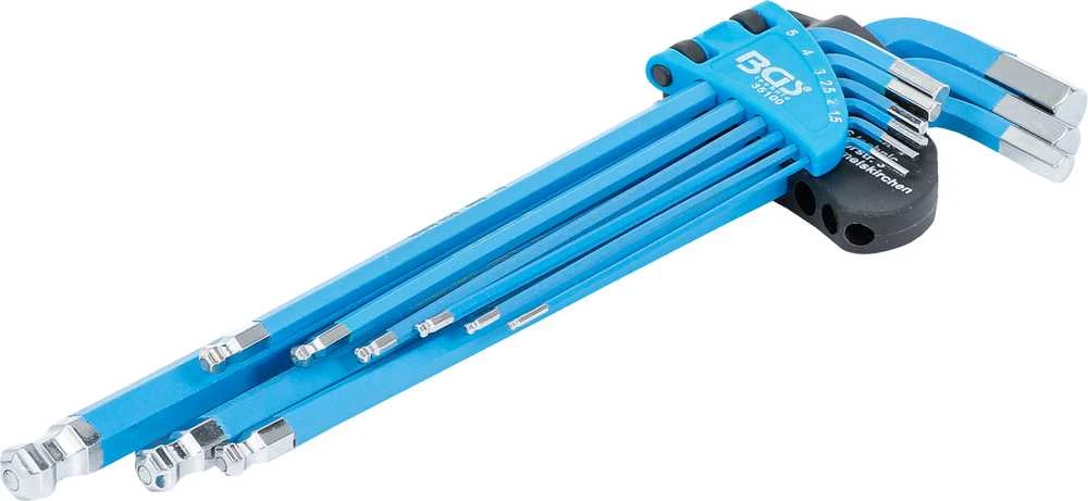 Bgs Technic L tipo raktų rinkinys | ilgiausias tipas | hex šešiakampis / hex šešiakampis šarnyrinis / magnetinis 1,5 - 10 mm | 9 vnt. (35100)