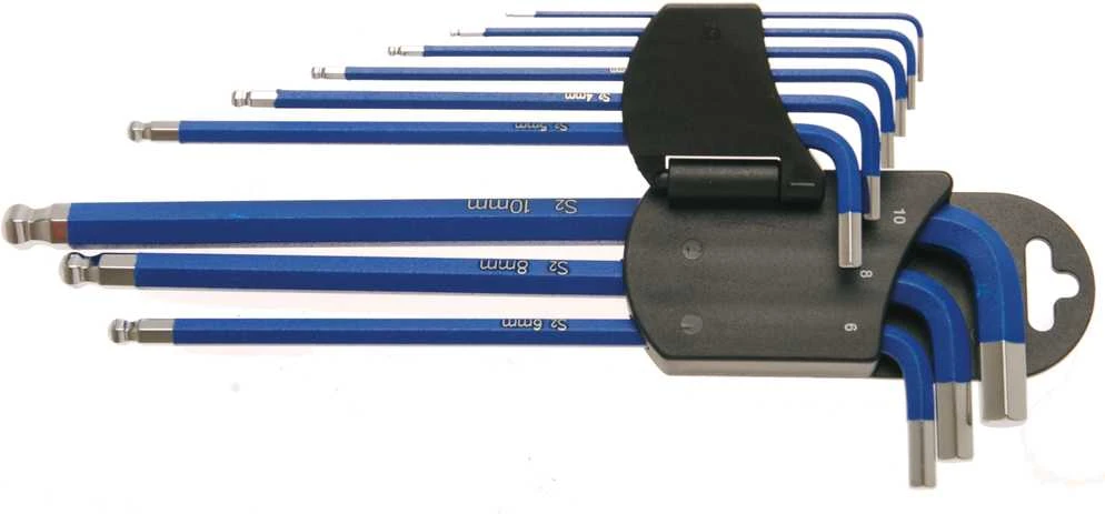 Bgs Technic L tipo raktų rinkinys | ilgiausias tipas | hex šešiakampis / hex šešiakampis šarnyrinis / magnetinis 1,5 - 10 mm | 9 vnt. (35100)