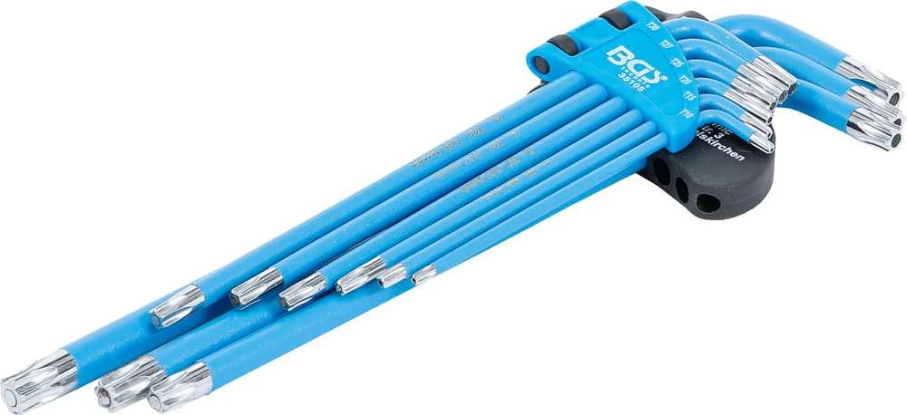 Bgs Technic L tipo raktų rinkinys | T-Star (Torx) / T-Star su skyle (Torx) T10 - T50 | 9 vnt. (35105)