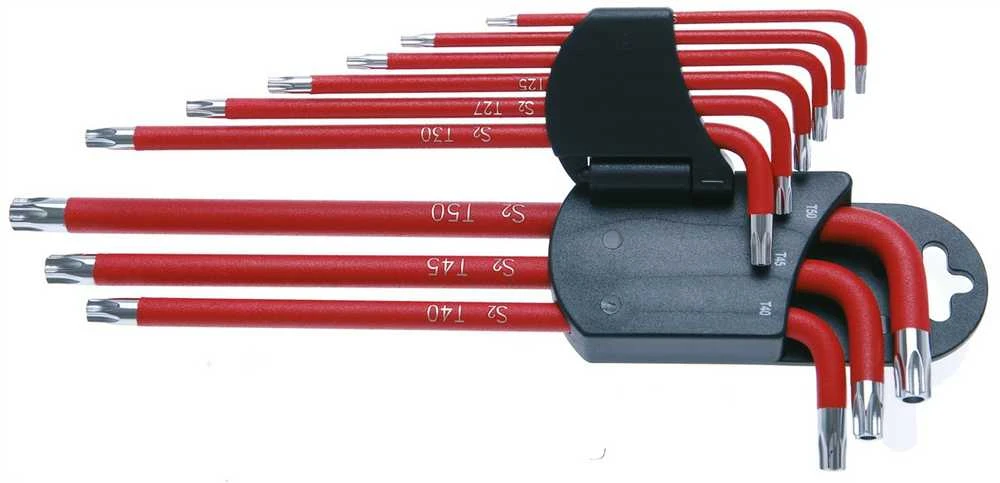 Bgs Technic L tipo raktų rinkinys | T-Star (Torx) / T-Star su skyle (Torx) T10 - T50 | 9 vnt. (35105)
