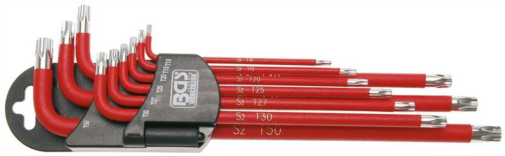 Bgs Technic L tipo raktų rinkinys | T-Star (Torx) / T-Star su skyle (Torx) T10 - T50 | 9 vnt. (35105)