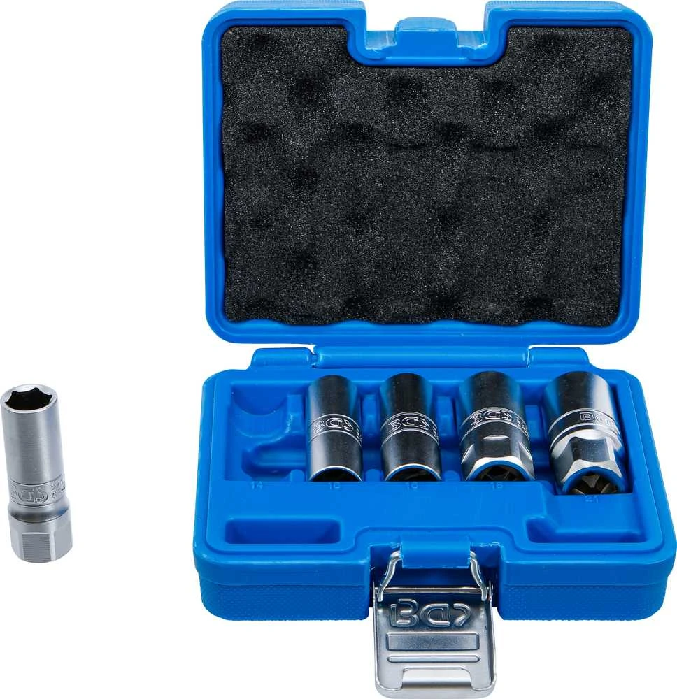 Bgs Technic Galvučių rinkinys žvakėms | šešiakampės | 12,5 mm (1/2") | 14 - 21 mm | 5 vnt. (6641)