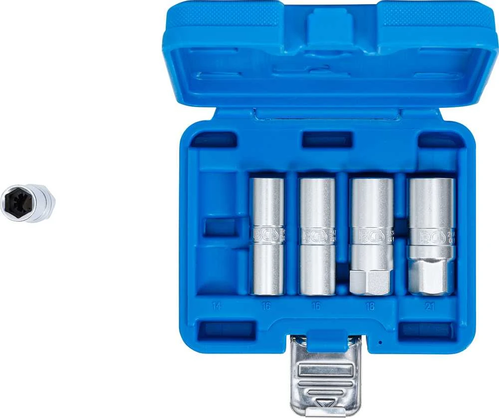 Bgs Technic Galvučių rinkinys žvakėms | šešiakampės | 12,5 mm (1/2") | 14 - 21 mm | 5 vnt. (6641)