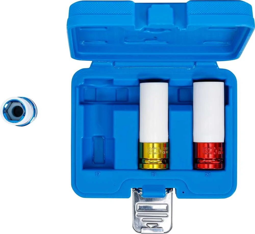 Bgs Technic Plonasienių smūginių galvučių rinkinys su apsaugom | 12,5 mm (1/2") | 17/19/21 mm | 3 vnt. (7200)
