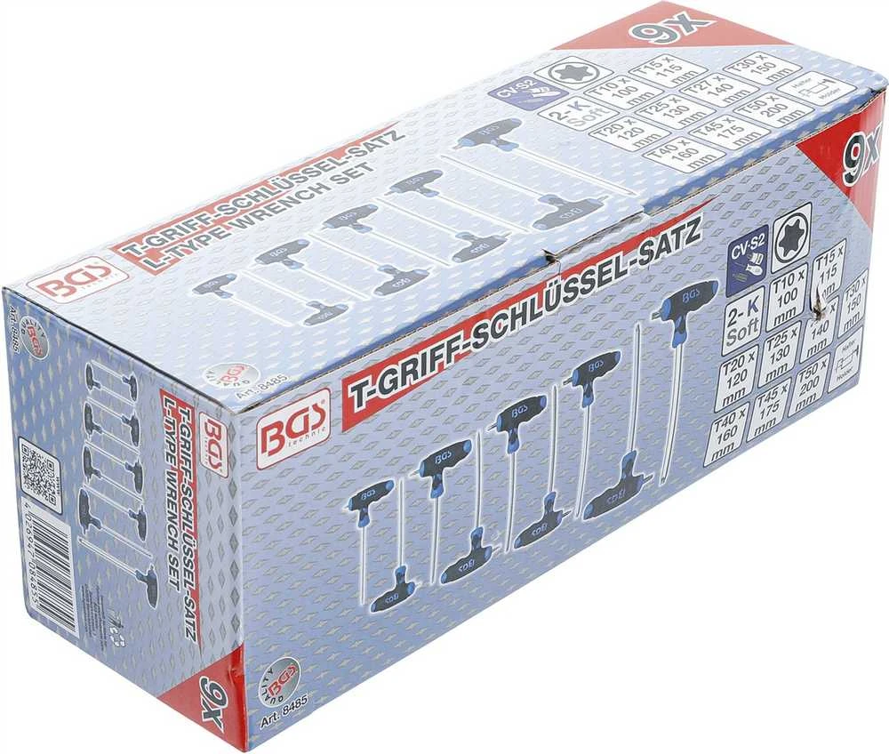 Bgs Technic T rankenos veržliarakčių rinkinys | T-Star (Torx) T10 - T50 | 9 vnt. (8485)