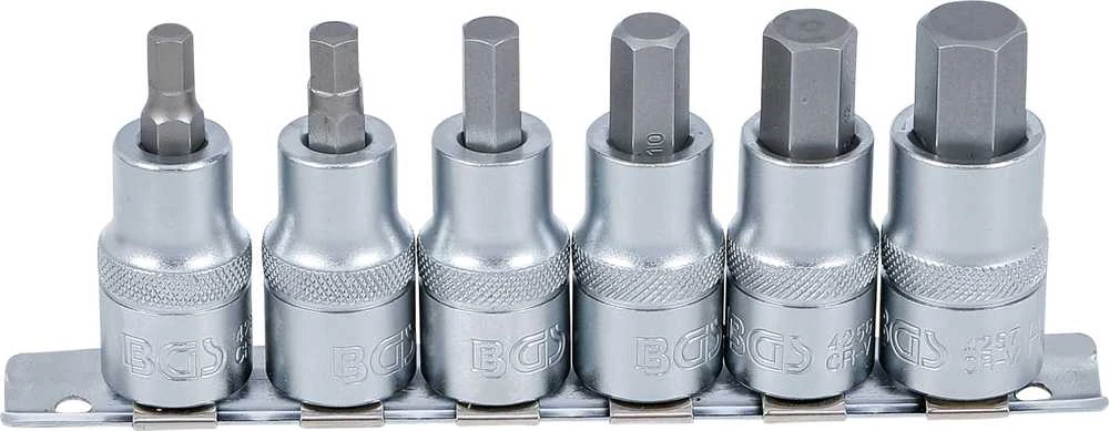 Bgs Technic Įpresuotų antgalių rinkinys | 12,5 mm (1/2") | Hex šešiakampis 6 - 14 mm | 6 vnt. (8887)