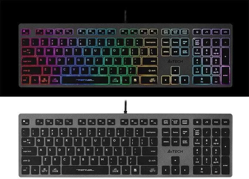Klaviatūra žaidimams A4Tech Fstyler FX60H su laidu membraninė su pašvietimu pilka