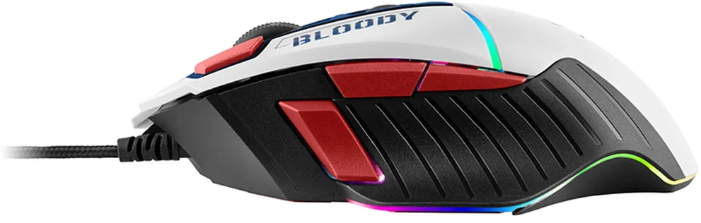 Pelė Myszka žaidimams A4Tech Bloody W95Max Sports Navy su laidu 12000 dpi optinė balta