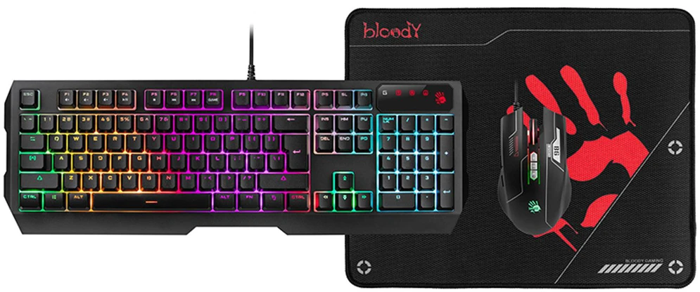 Rinkinys Klaviatūra su pele A4Tech Bloody B1700 su laidu juoda