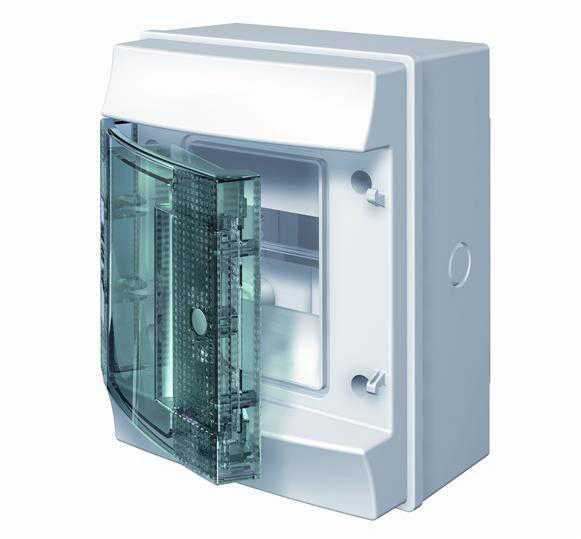 ABB Mistral65 hermetiškas paviršinio montavimo modulinis paskirstymo skydas 1x4 4M IP65 transportavimo durys 65P04X12 1SL1200A00