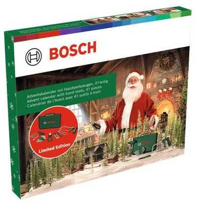 Bosch įrankių advento kalendorius 2025 su Kalėdų seneliu