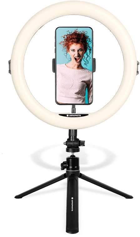 Žibintas AgfaPhoto AGFA ARL11 120 LED Ring VLOG + Tripod + Pilotas